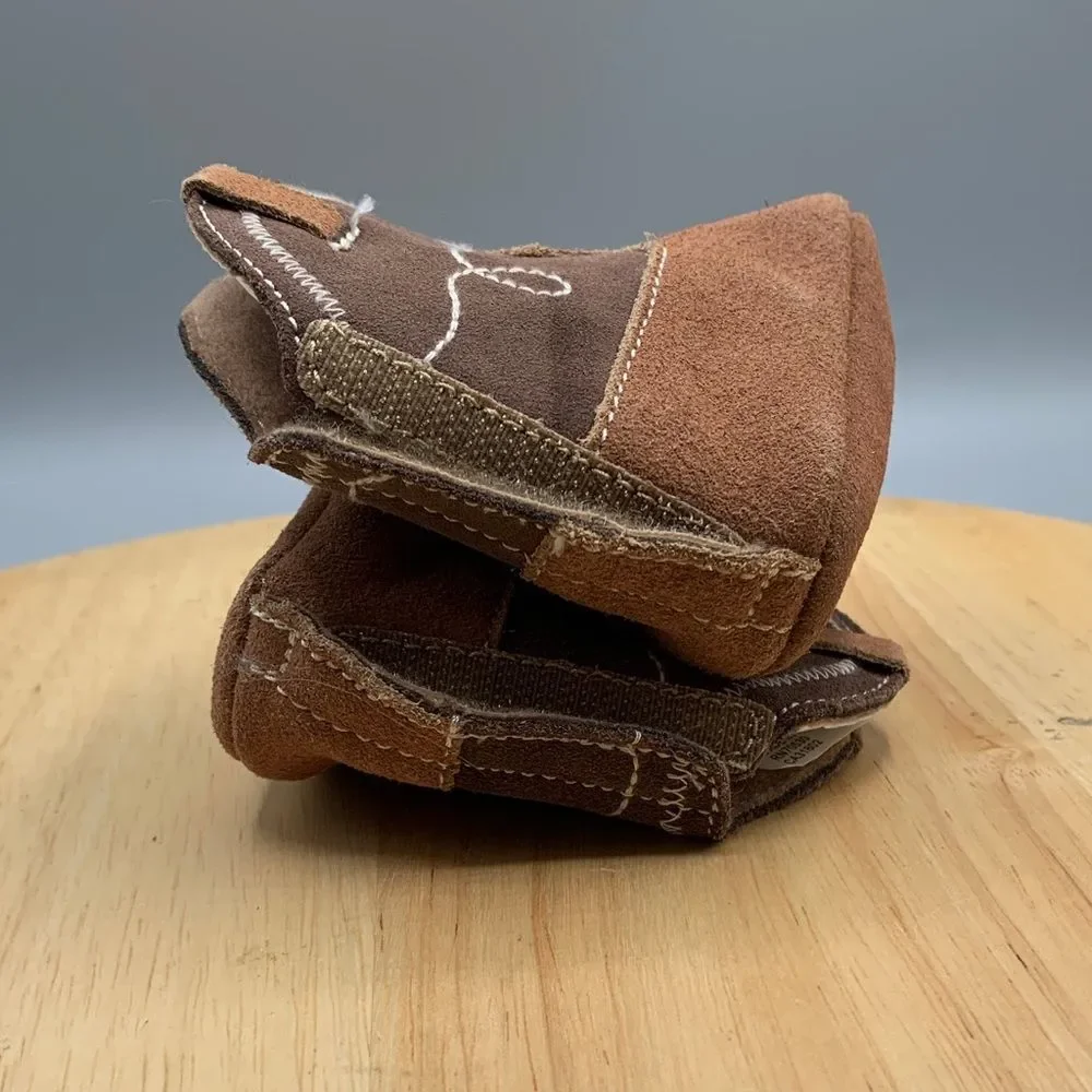 BABY NEWBORN | 0-3 MONTHS UNISEX WESTERN BOOTIES | BROWN TAN LEATHER